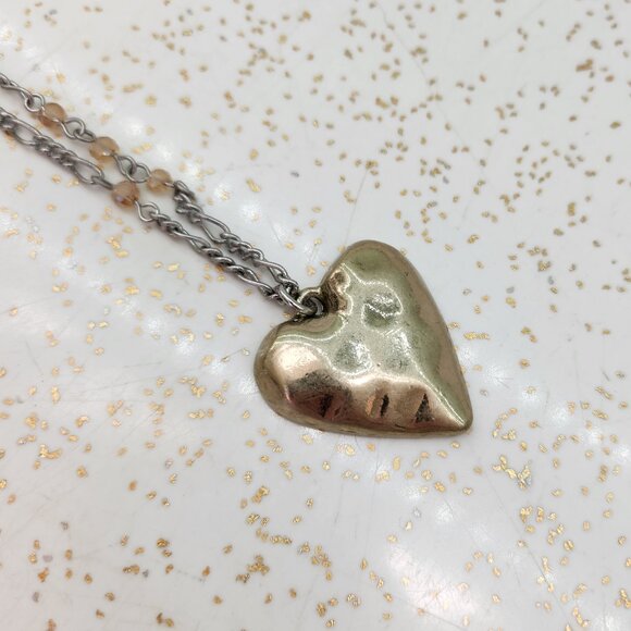 BFD Heart Pendant on Chain with Pink Beads - Picture 7 of 9